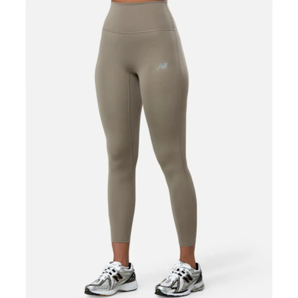 Discount New Balance Womens Script Leggings Brown