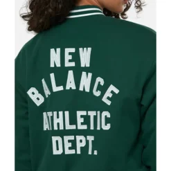 Sale New Balance Womens Sportswear Greatest Hits Varsity Jacket Green