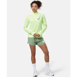 New Nike Womens Swoosh Half Zip Top Yellow
