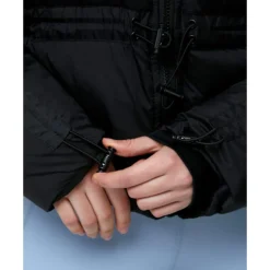 Discount Monterrain Womens Track Bungee Cropped Puffer Jacket Black