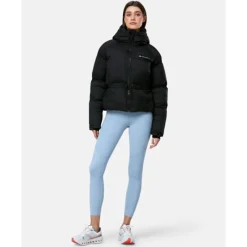 Discount Monterrain Womens Track Bungee Cropped Puffer Jacket Black