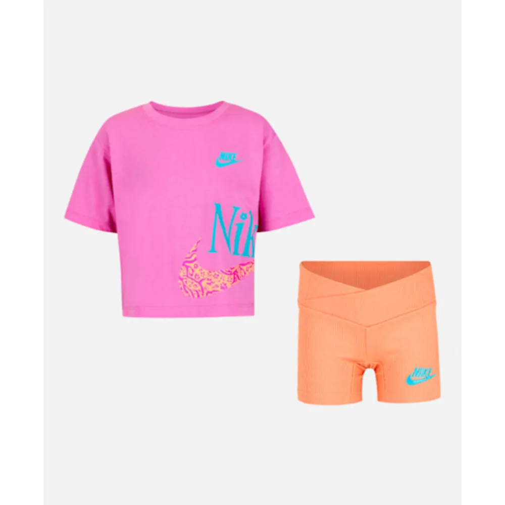 Outlet Nike Younger Kids Bike Short Set Pink